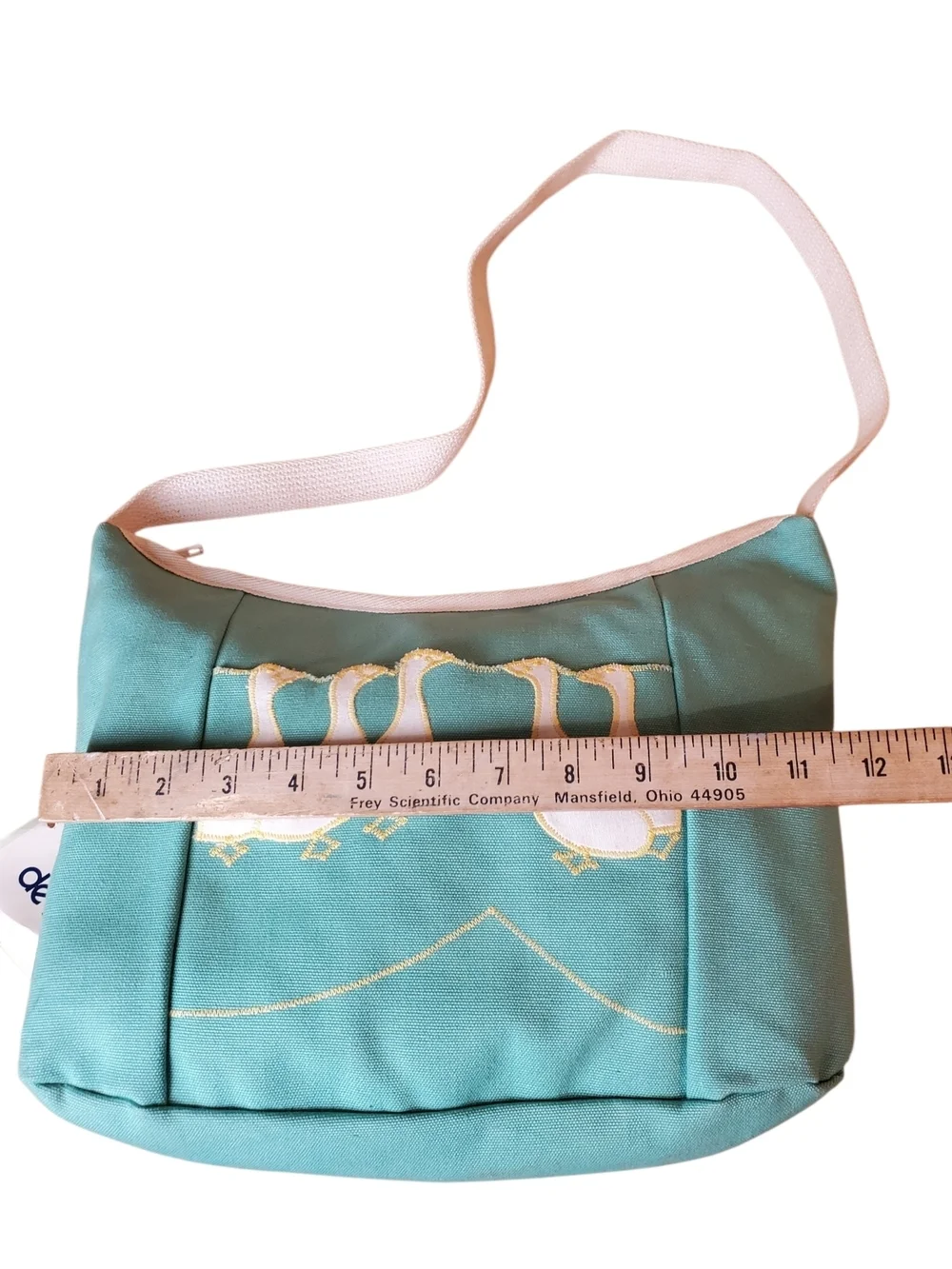 Vntg deLanthe Green Canvas Geese Hobo Bag. New with tags.